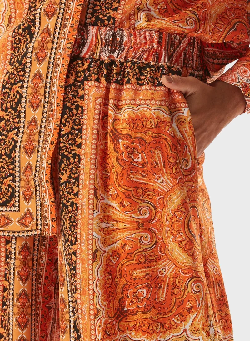 2Xtremz Printed Wide Leg Palazzo Pants