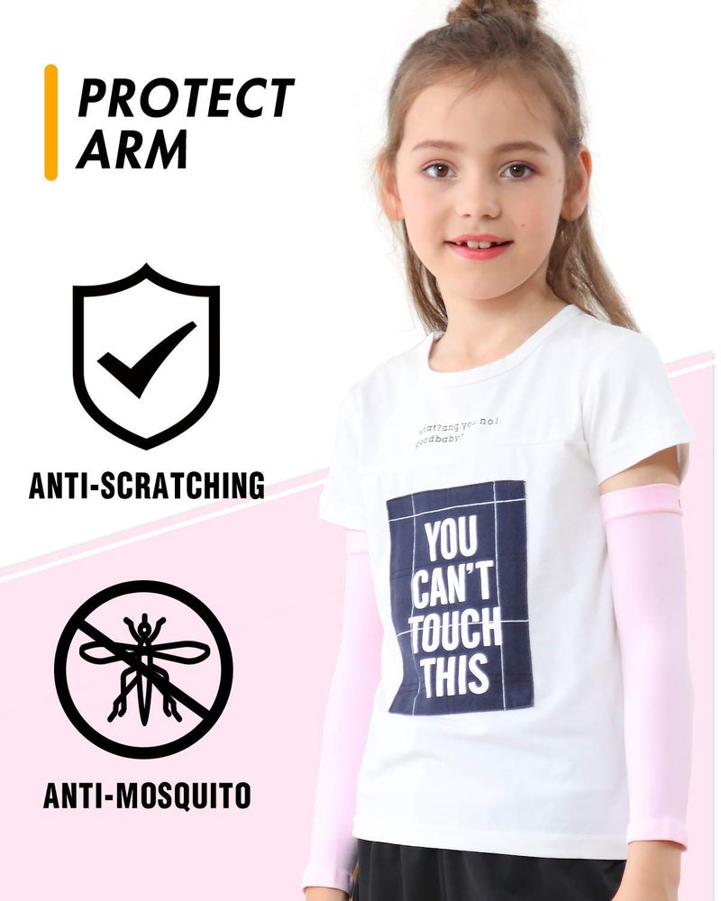 Newbyinn Arm Sleeves for Kids, Toddlers 1 Pair/ 3 Pairs, Warmer Gloves UPF 50 UV Sun Protection Sleeves to Cover Arms - Image 4