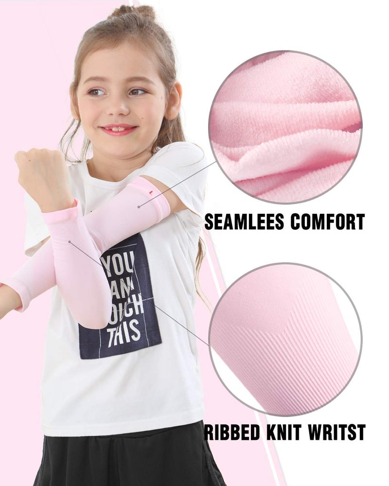 Newbyinn Arm Sleeves for Kids, Toddlers 1 Pair/ 3 Pairs, Warmer Gloves UPF 50 UV Sun Protection Sleeves to Cover Arms - Image 5