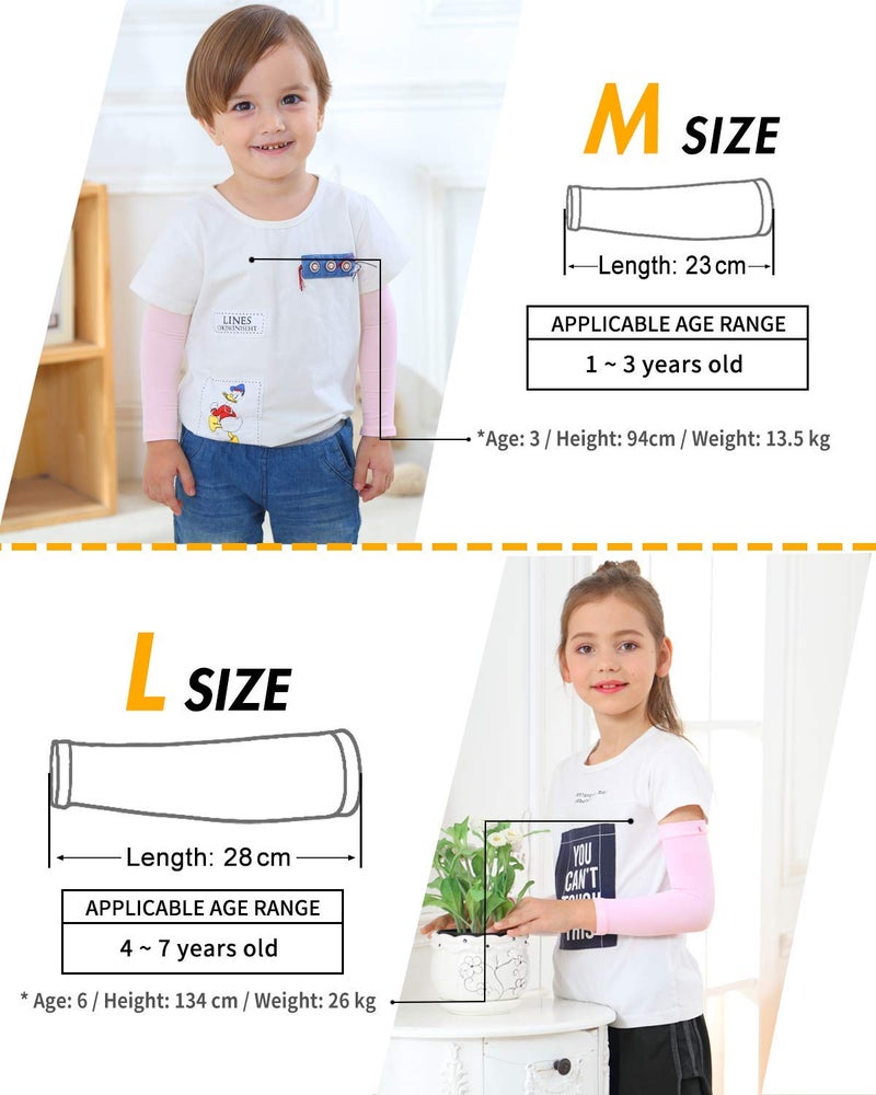 Newbyinn Arm Sleeves for Kids, Toddlers 1 Pair/ 3 Pairs, Warmer Gloves UPF 50 UV Sun Protection Sleeves to Cover Arms - Image 3