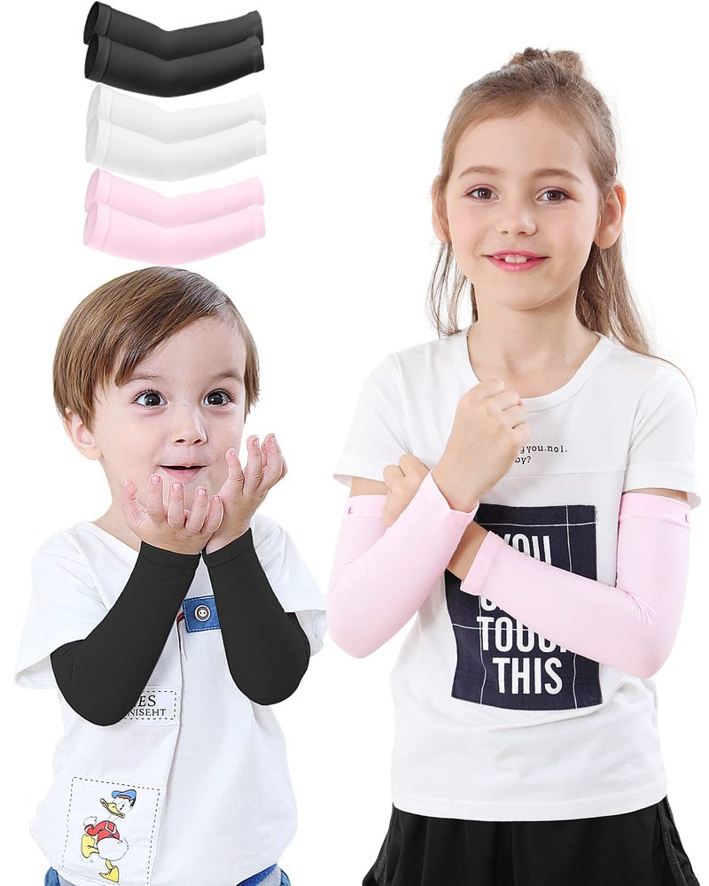Newbyinn Arm Sleeves for Kids, Toddlers 1 Pair/ 3 Pairs, Warmer Gloves UPF 50 UV Sun Protection Sleeves to Cover Arms - Image 1