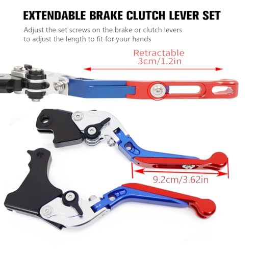 CHIFUN Brake Lever and Clutch Lever Set Replacement for BMW F750GS F850GS 20182021 F900R F900XR 20202022 Aluminum Motorcycle Handlebar Lever Foldable Length AdjustableBlue - Image 3
