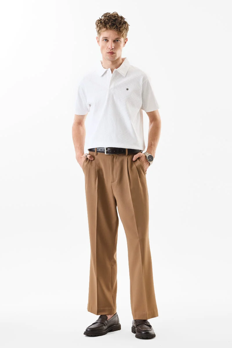 SNITCH Regular Fit Stretch Textured Polo T-Shirt