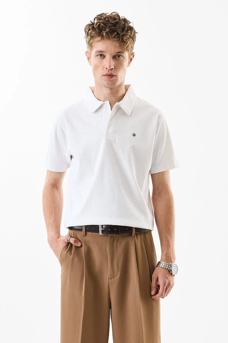 سنيتش تيشيرت بولو بقصة عادية مطاطي بنقوش