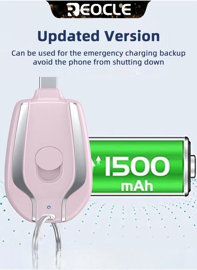 ريوكل بنك طاقة صغير للطوارئ بسعة 1500 مللي أمبير/ساعة مع سلسلة مفاتيح وواجهة iOS وشاحن محمول للنسخ الاحتياطي للأجهزة أثناء التنقل - Image 5