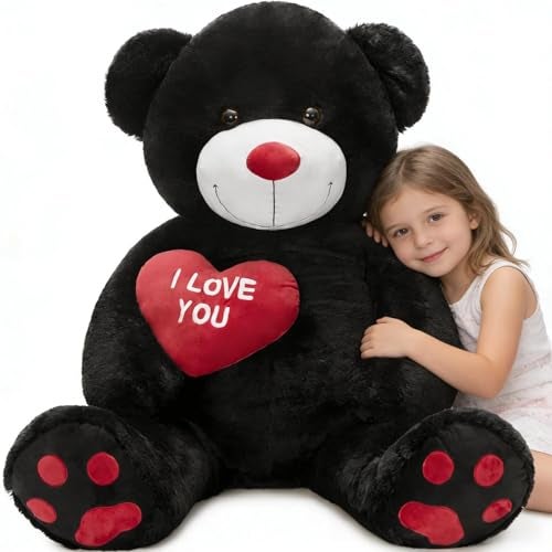 BENINY 43 Feet Giant Teddy Bear Stuffed Animal Large Black Plush Toys for Kids I Love You Valentines Gift for Girlfriend Wedding - Image 1