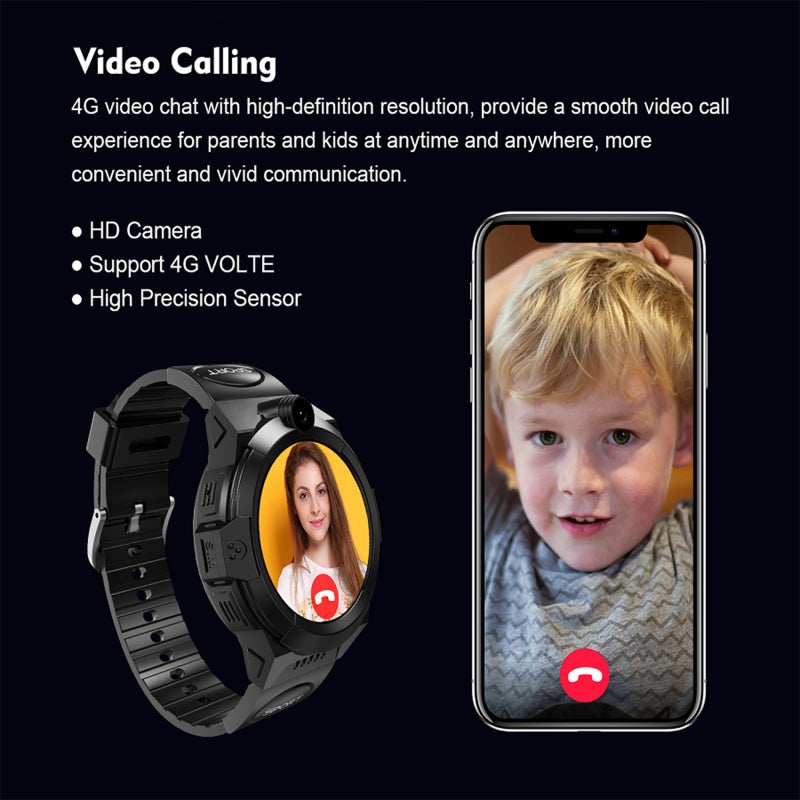 Kids Smart Phone Watch 4G Smart Watch for Kids GPS WiFi LBS Location Child Tracker Watch Children's Smartwatch SOS Help Call Voice Chat Video Call with Camera Alarm Clock IP67 Waterproof - Image 5