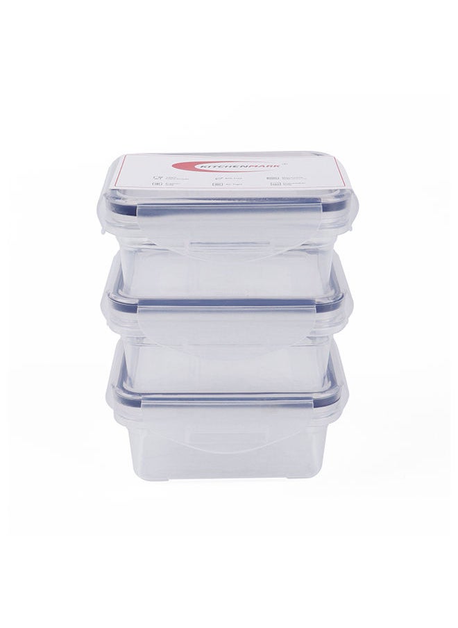 Kitchenmark - 3-Piece Lock And Safe Plastic Container Combo Set 200 ml Transparent - Image 1