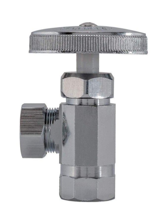 Eastman Multi-Turn Dual Outlet 3-Way Shut-Off Valve, 1/2 Inch FIP x 3/8 Inch OD Compression x 1/4 Inch OD Compression, Chrome Plated, 04320LF - Image 5