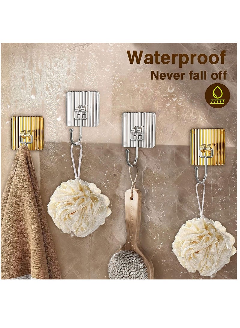Y&D Adhesive Hooks Heavy Duty 16PCs Wall for Hanging Hangers without Nails 44lb Screw Free Sticker Mount Shelf Waterproof Rustproof Bathroom Kitchen (Multicolor)  - Image 4