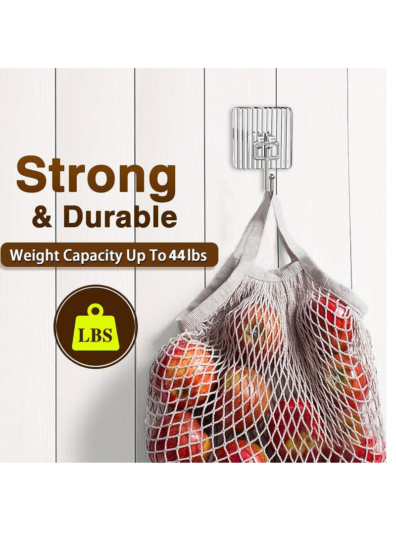 Y&D Adhesive Hooks Heavy Duty 16PCs Wall for Hanging Hangers without Nails 44lb Screw Free Sticker Mount Shelf Waterproof Rustproof Bathroom Kitchen (Multicolor)  - Image 5