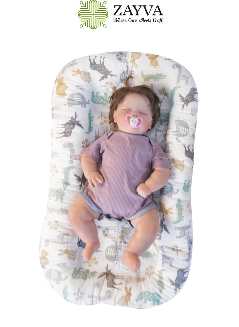 زاڤية سرير الأطفال حديثي الولادة - سرير للنوم المشترك مع عش دافئ - للأولاد والبنات الرضع (0-12 شهرًا) - Image 1