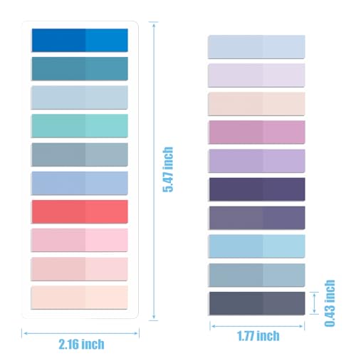 KICNIC Sticky Tabs 1200 Pcs, Pastel Book Tabs, Adhesive PET Page Tabs, Transparent Annotation Labels, Tabs for Notebooks, Small Markers for School, College, Office (60 Colors) - Image 2