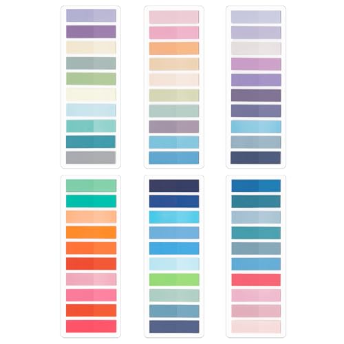 KICNIC Sticky Tabs 1200 Pcs, Pastel Book Tabs, Adhesive PET Page Tabs, Transparent Annotation Labels, Tabs for Notebooks, Small Markers for School, College, Office (60 Colors) - Image 1