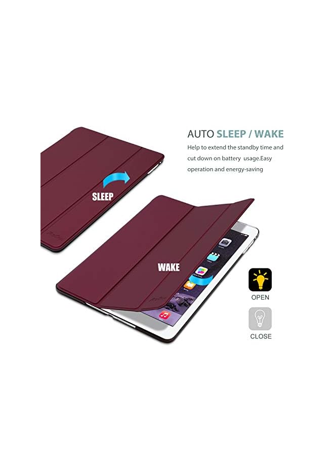 Procases Smart Case For Ipad Air 2 (2014 Release), Ultra Slim Lightweight Stand Protective Shell With Translucent Frosted Back Cover Apple (A1566 A1567)-Wine - Image 5