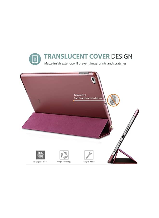 Procases Smart Case For Ipad Air 2 (2014 Release), Ultra Slim Lightweight Stand Protective Shell With Translucent Frosted Back Cover Apple (A1566 A1567)-Wine - Image 2