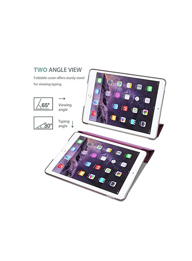 Procases Smart Case For Ipad Air 2 (2014 Release), Ultra Slim Lightweight Stand Protective Shell With Translucent Frosted Back Cover Apple (A1566 A1567)-Wine - Image 4