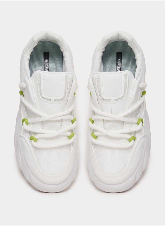 Styli Textured Chunky Sole Lace Up Sneakers  - Image 5