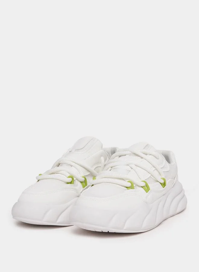 Styli Active Textured Chunky Sole Lace Up Sneakers