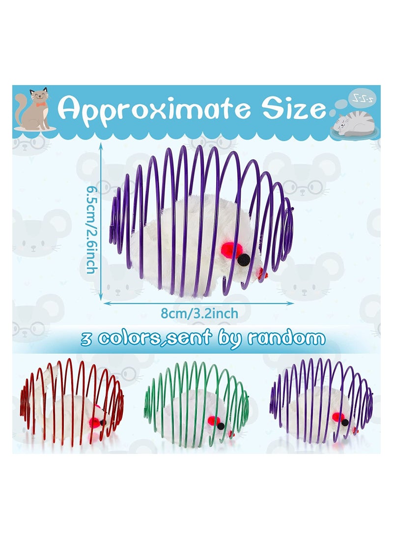 5 Pcs Cat Spring Balls Stretchable Cat Springs Toys Interactive Cat Toys Rolling Cat Balls Colorful Playful Coils Spring Action Toy Caged Rats for Kitten Cat Pet Supplies Indoor Play, Random Color
