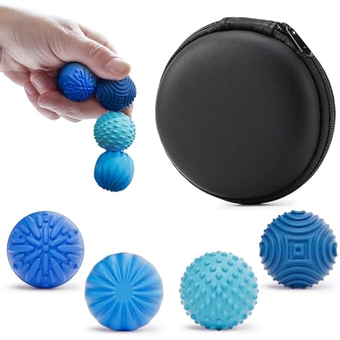 luckdoor Silicone Magnetic Balls Fidget Toys for Adults & Teens,4PCS Stress Relief Sensory Toys for Autism ADHD Anxiety,Fun Textures Gadgets,Office Desk Toys,Stocking Stuffers for Men Women Teen Gifts - Image 1