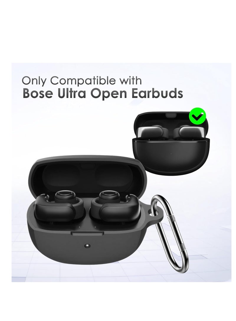 Excefore Silicone Case for Bose Ultra Open Ear Earbuds Protective Case, Shockproof Silicone Case Protective Cover with Front LED Visible, Compatible with Bose Ultra Open Ear Earbuds, Black - Image 2