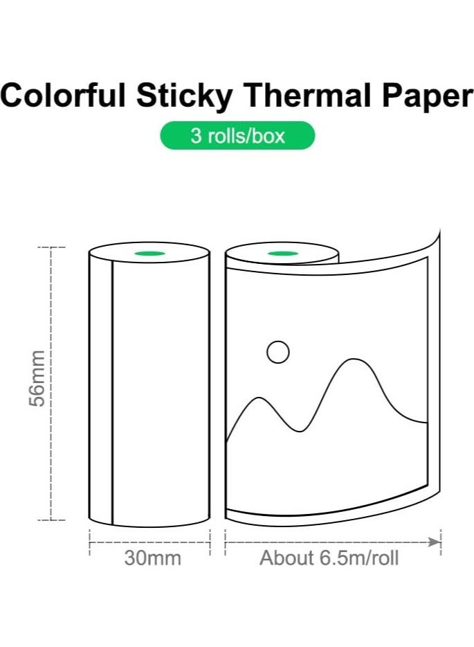 Peripage Colorful Mini Printer Paper Sticker, Thermal Printing Paper Can be Pasted fit for A6/A8 Waterproof, Oilproof, Scratchproof,3 Roll(Pink,Blue,Yellow),3.6m/roll - Image 5