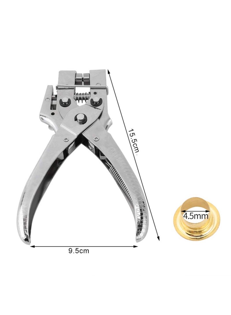 SYOSI Grommet Kit, Grommet Machine Hole Punch Plier with 100  Pieces  Grommets, Portable Manual Grommet Press Tool Handheld Grommet Hand Press Tool for Belts, Fabric, Saddles, Collars, Canvas, Tents  - Image 2