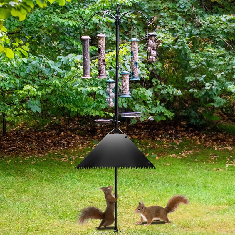 TSSOIYLR Metal Squirrel Baffles with Spikes - Galvanized Steel Squirrel Guards for 4x4 Posts and Bird Feeder Poles - Keeps Squirrels and Raccoons out of Birdhouses (1 Pack) - Image 4