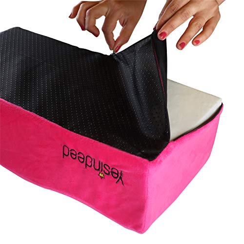 YESINDEED The Original Brazilian Butt Lift Pillow – Dr. Approved for Post Surgery Recovery Seat – BBL Foam Pillow + Cover Bag Firm Support Cushion Butt Support Technology - Pink - Image 5