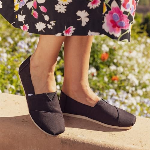 TOMS Women's Alpargata Recycled Cotton Canvas Slip On Sneaker Black Recycled Cotton Canvas - Image 2