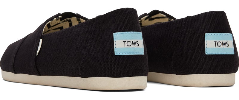 TOMS Women's Alpargata Recycled Cotton Canvas Slip On Sneaker Black Recycled Cotton Canvas - Image 5