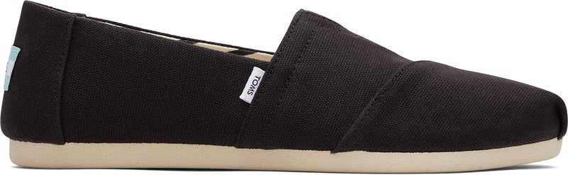TOMS Women's Alpargata Recycled Cotton Canvas Slip On Sneaker Black Recycled Cotton Canvas - Image 3