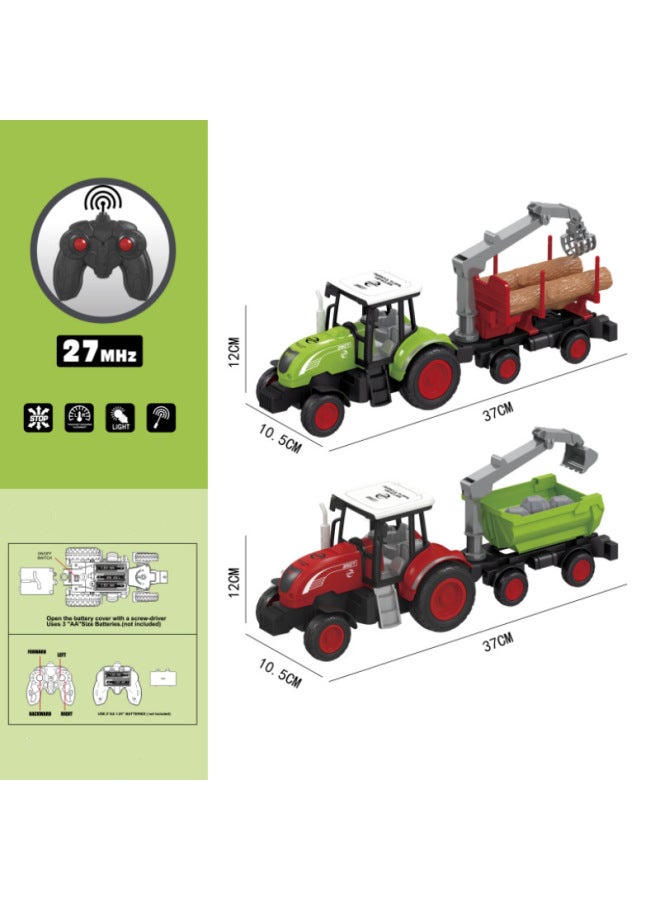 Export Kidsren's Toy Four-way Remote Control Car Farmer Trailer Animal Transport Trailer Model Car Boy Toy-Color:Remote Control Farmer Trailer 01 - Image 5