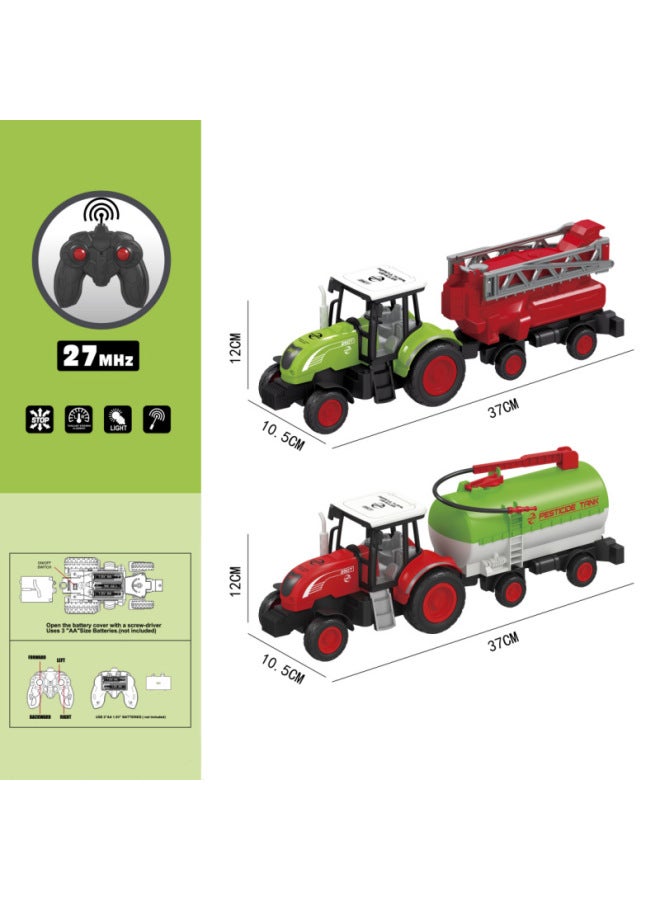 Export Kidsren's Toy Four-way Remote Control Car Farmer Trailer Animal Transport Trailer Model Car Boy Toy-Color:Remote Control Farmer Trailer 01 - Image 4