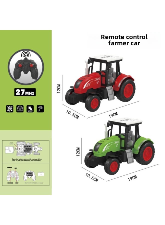 Export Kidsren's Toy Four-way Remote Control Car Farmer Trailer Animal Transport Trailer Model Car Boy Toy-Color:Remote Control Farmer Trailer 01 - Image 2