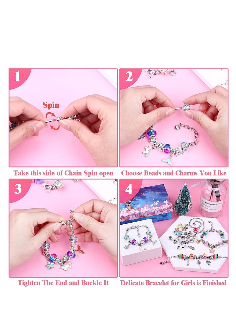 Y&D Bracelets Making Kit, Jewellery Supplies Beads, Charm Beads Bracelet Jewelry Kit with Bracelets, Charms Gift Set for Adults Kids Girls Beginner Crafts 110Pcs  - Image 4
