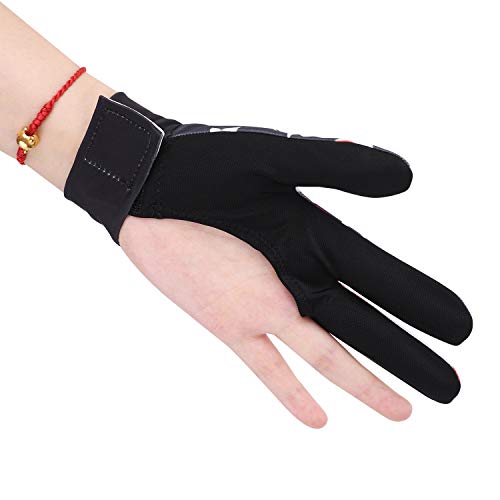 ITODA 3 Finger Billiards Gloves Pool Cue Elastic Show Shooters Pool Snooker Playerss Gloves Breathable Anti-Skid Game Mittens with Adjustable Wrist Strap for Women Men Left Hand - Image 4