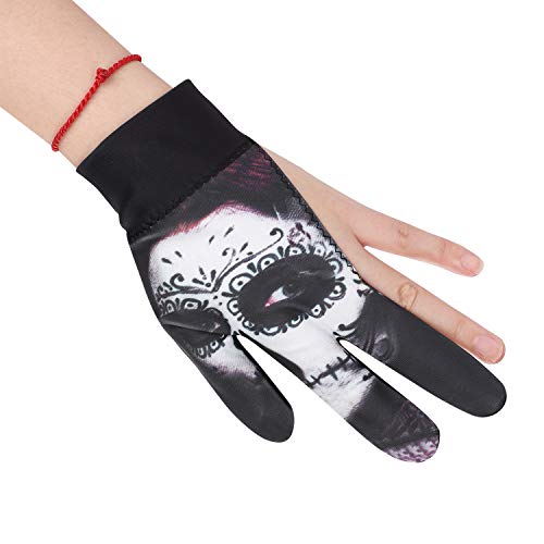 ITODA 3 Finger Billiards Gloves Pool Cue Elastic Show Shooters Pool Snooker Playerss Gloves Breathable Anti-Skid Game Mittens with Adjustable Wrist Strap for Women Men Left Hand - Image 3