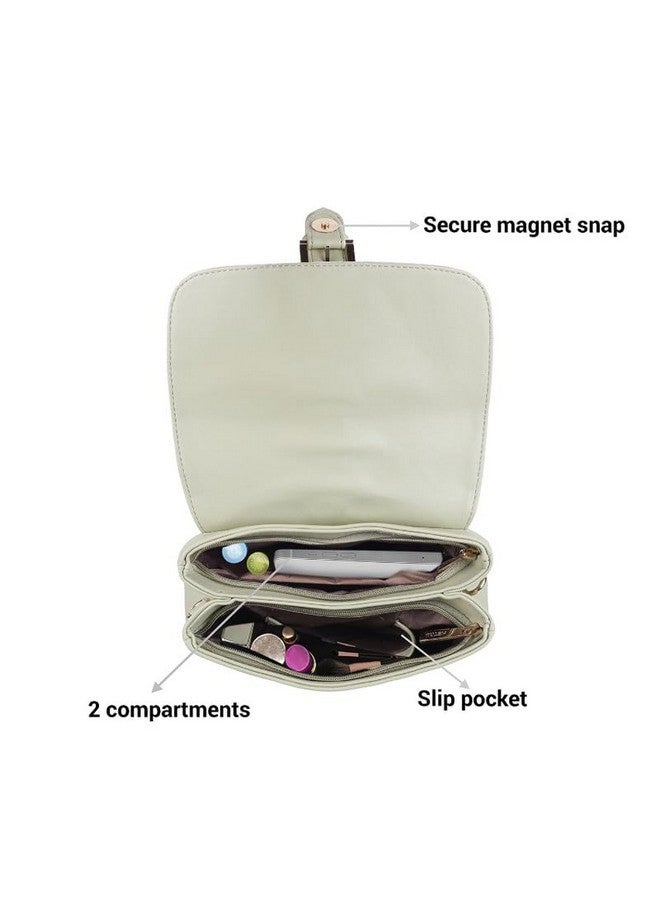 Metro Green Faux Leather Secure Magnet Snap Casual Sling Bag For Women - Image 3