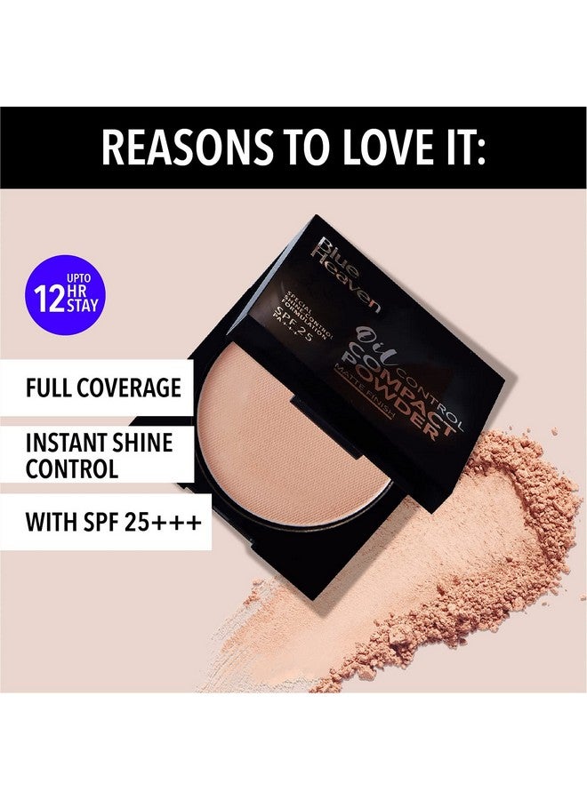 Blue Heaven Oil Control Compact Powder for All Skin types, SPF 25, Matte Finish, Honey 301, 8 gm - Image 3