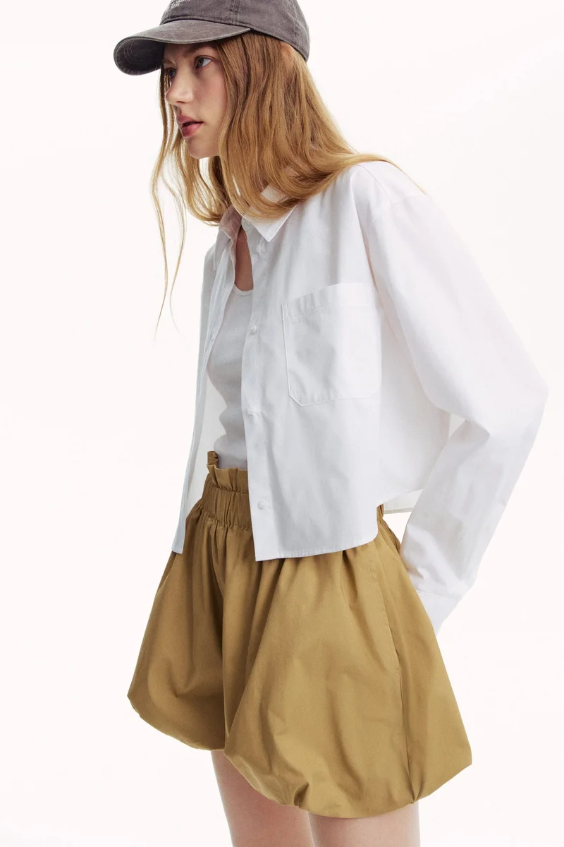 H&M Cropped cotton shirt