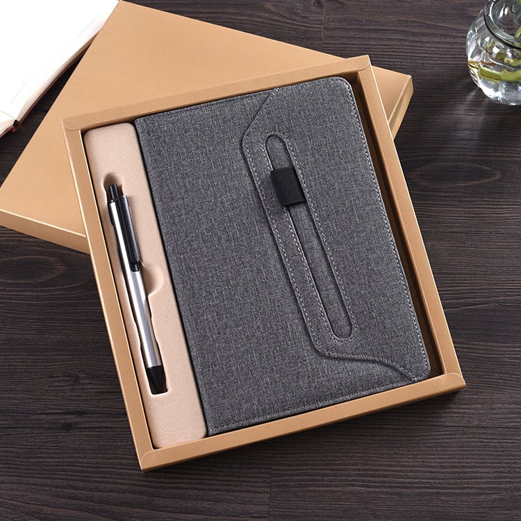A5 Notebook Cloth Imitation Leather Business Notebook Notebook Creative Retro Diary Printed Logo Gift Box Set - Image 5