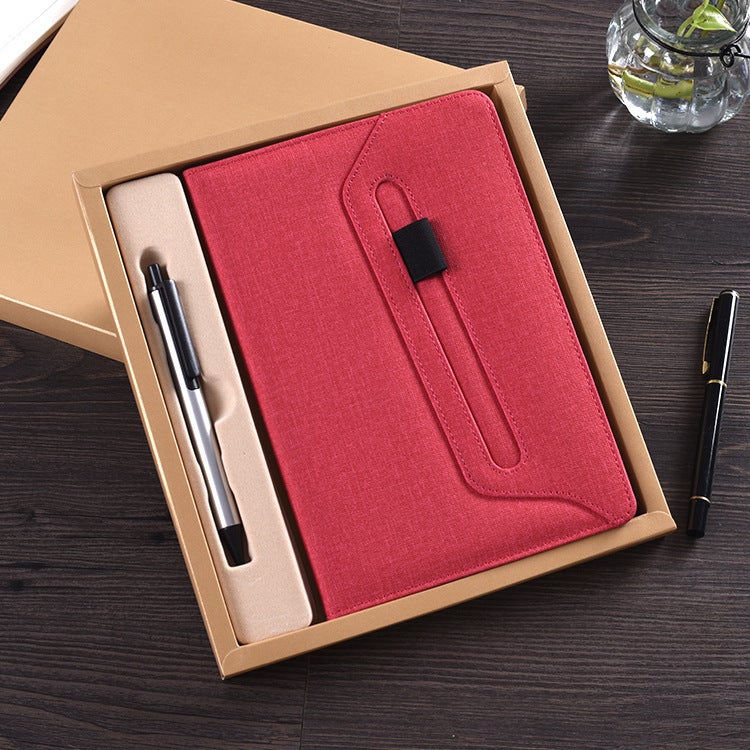 A5 Notebook Cloth Imitation Leather Business Notebook Notebook Creative Retro Diary Printed Logo Gift Box Set - Image 1