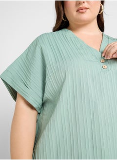 Ginger Plus Button Up Ribbed Top  - Image 3
