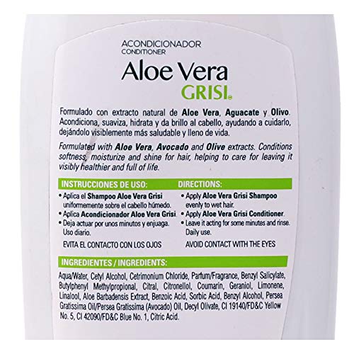 Grisi Aloe Vera Conditioner, Moisturizing Hair Product with Aloe Extract, Paraben-Free, 2-Pack for Soft and Shiny Hair, 13.5 FL Oz each - Image 5