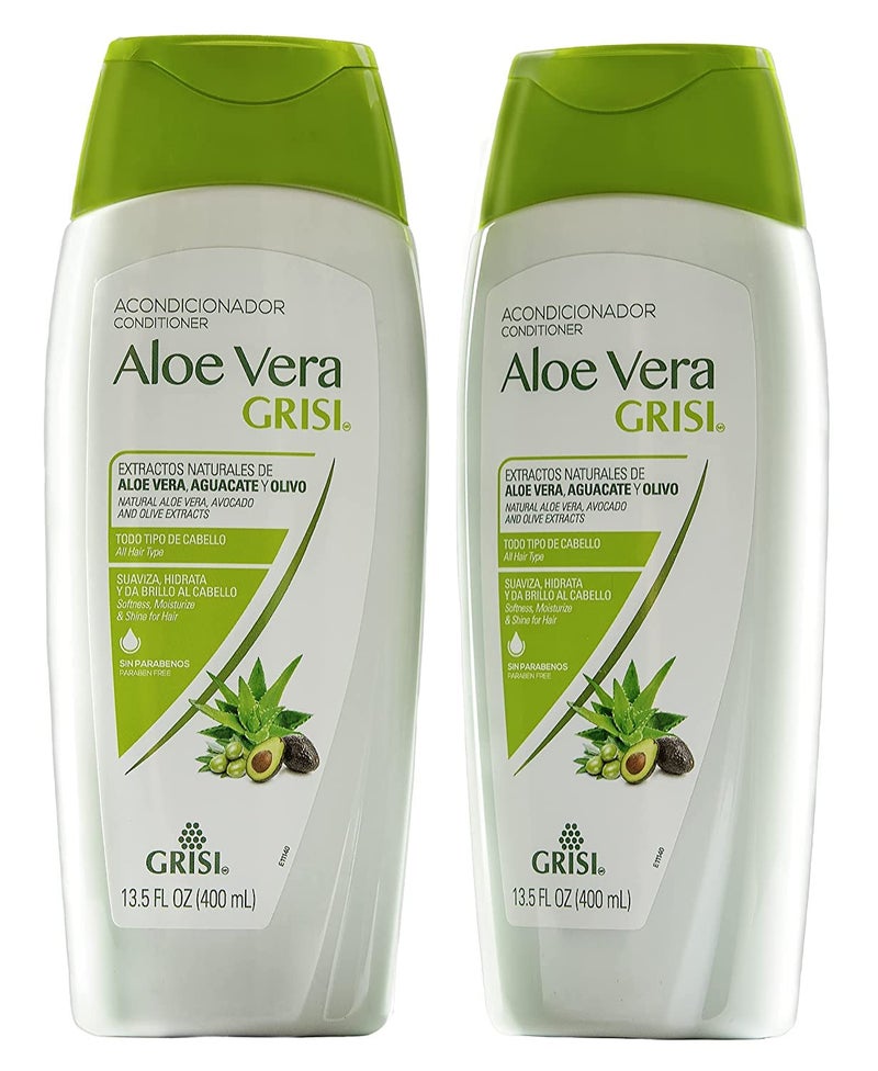 Grisi Aloe Vera Conditioner, Moisturizing Hair Product with Aloe Extract, Paraben-Free, 2-Pack for Soft and Shiny Hair, 13.5 FL Oz each - Image 1