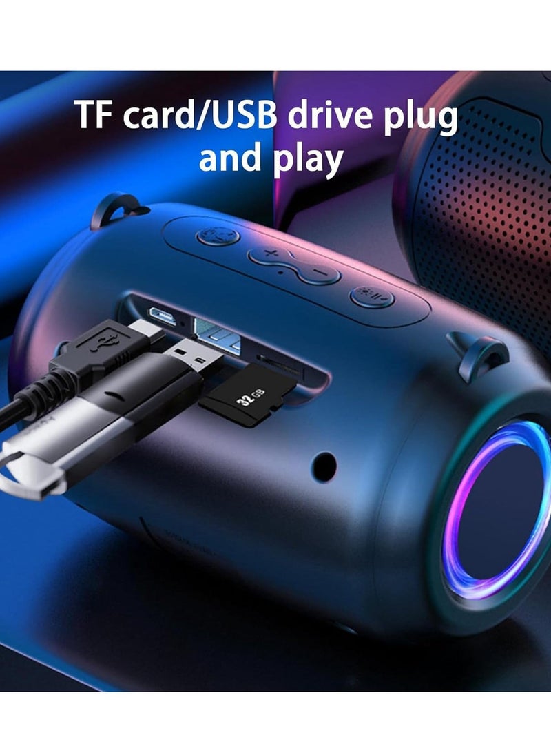 Wireless Bluetooth Speaker, Portable Waterproofs Smart Shower Speaker with Led Lights, HiFi Stereo Sound Surround Sound Subwoofer, Powerful Sound Audio for Party Camping Home Outdoor - Image 3