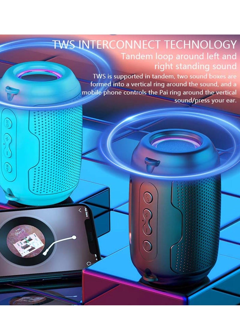 Wireless Bluetooth Speaker, Portable Waterproofs Smart Shower Speaker with Led Lights, HiFi Stereo Sound Surround Sound Subwoofer, Powerful Sound Audio for Party Camping Home Outdoor - Image 4