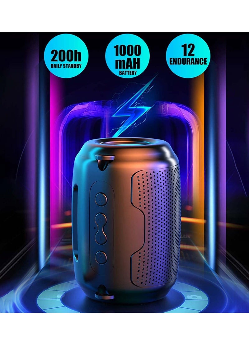 Wireless Bluetooth Speaker, Portable Waterproofs Smart Shower Speaker with Led Lights, HiFi Stereo Sound Surround Sound Subwoofer, Powerful Sound Audio for Party Camping Home Outdoor - Image 2